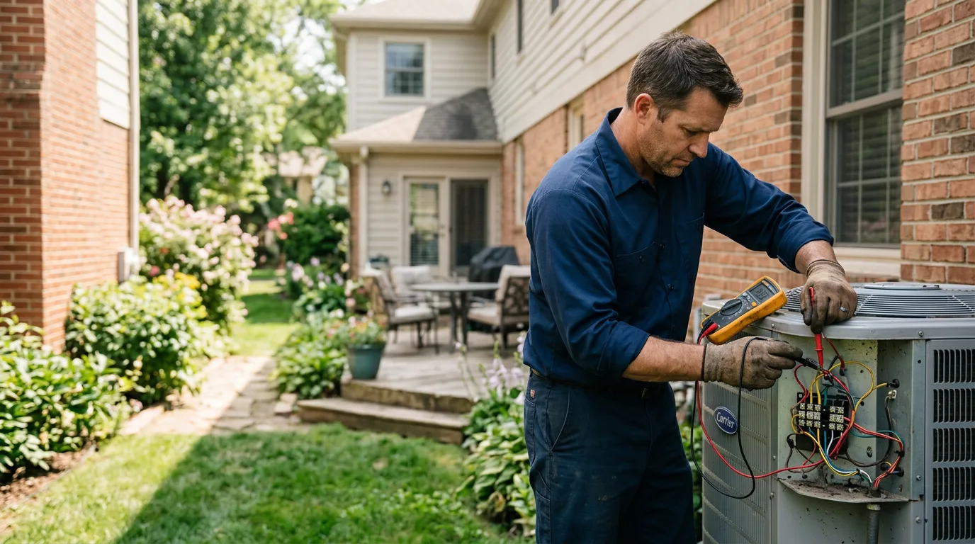 HVAC technician working near Denton, KS